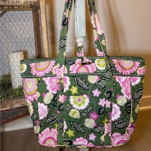 Retired Vera Bradley Olivia Pink Tote Bag with Toggle Closure